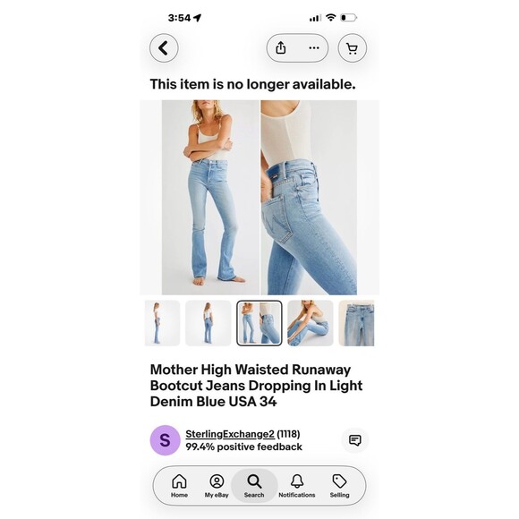 Mother High Waisted Runaway Bootcut Jeans 28 Dropping In Light Denim Blue USA - Picture 16 of 16